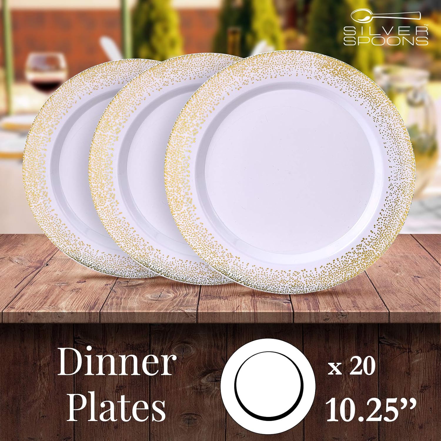 Best Promo DISPOSABLE DINNER PLATES - 20 pc - Heavy Duty Plastic Dishes - Elegant Fine China Look - Mist – White/Gold 10.25” Hottest Sale DISPOSABLE DINNER PLATES - 20 pc - Heavy Duty Plastic Dishes - Elegant Fine China Look - Mist – White/Gold 10.25”