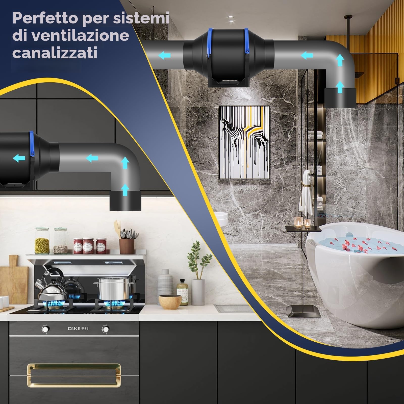 100 mm Estrattore Aria, Ventilatore Silenzioso A Condotto Del Fumo, Ventilatore Canale Online Regolabile, Per Bagno, Ufficio, Fabbrica E Macchine Per Incisione Laser