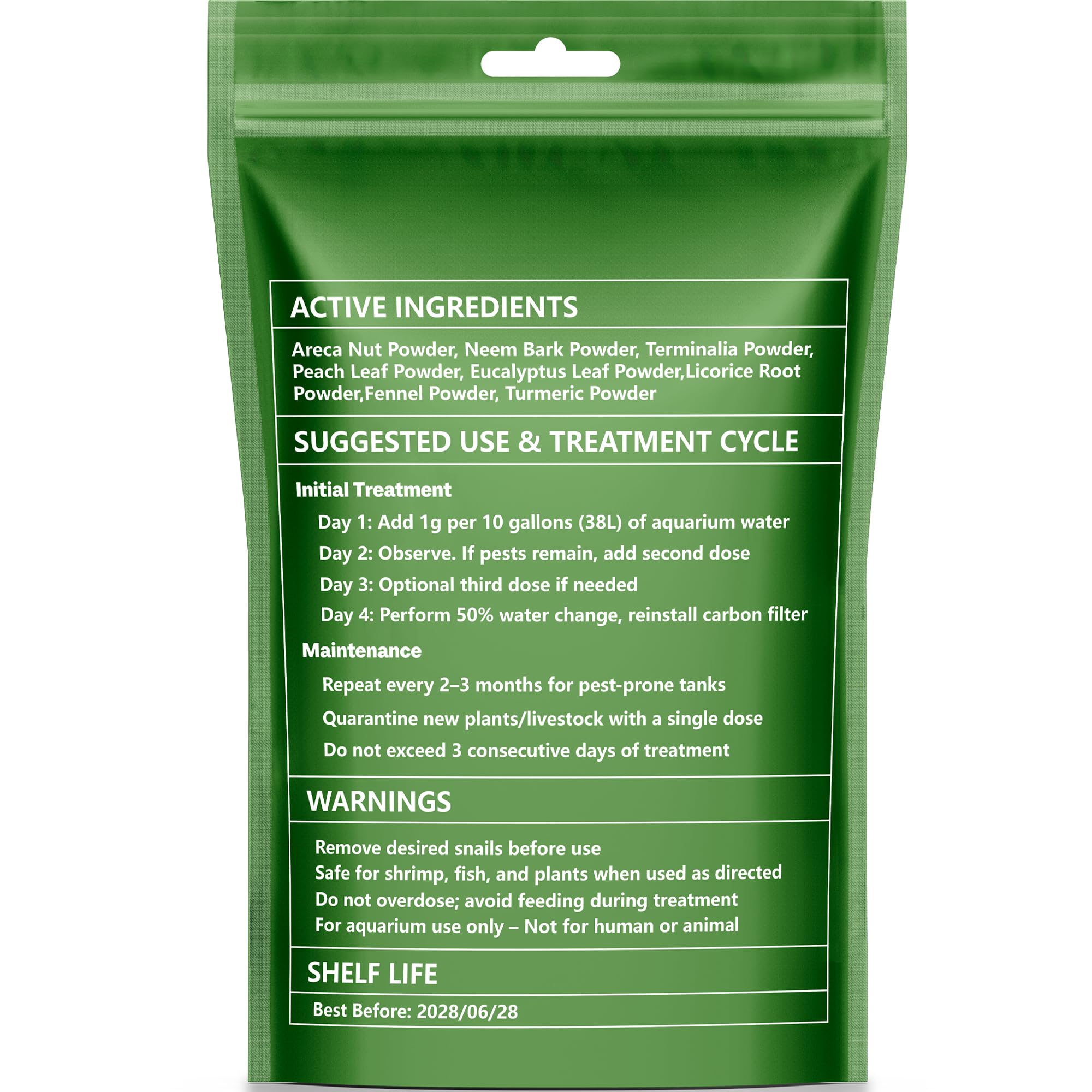 No Planaria & Hydra Trap, poudre d'équilibre pour aquarium, soutien 100 % naturel pour les problèmes causés par les intrus à corps plat, favorise une croissance saine et la reproduction des crevettes