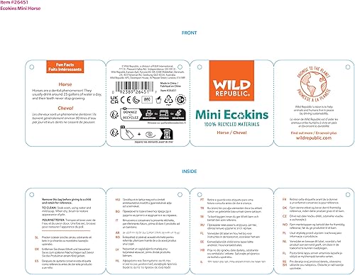 Miniatura 3 de WILD REPUBLIC Ecokins Mini, caballo, animal de peluche, 8 pulgadas, regalo para niños, juguete de peluche, hecho de botellas de agua recicladas