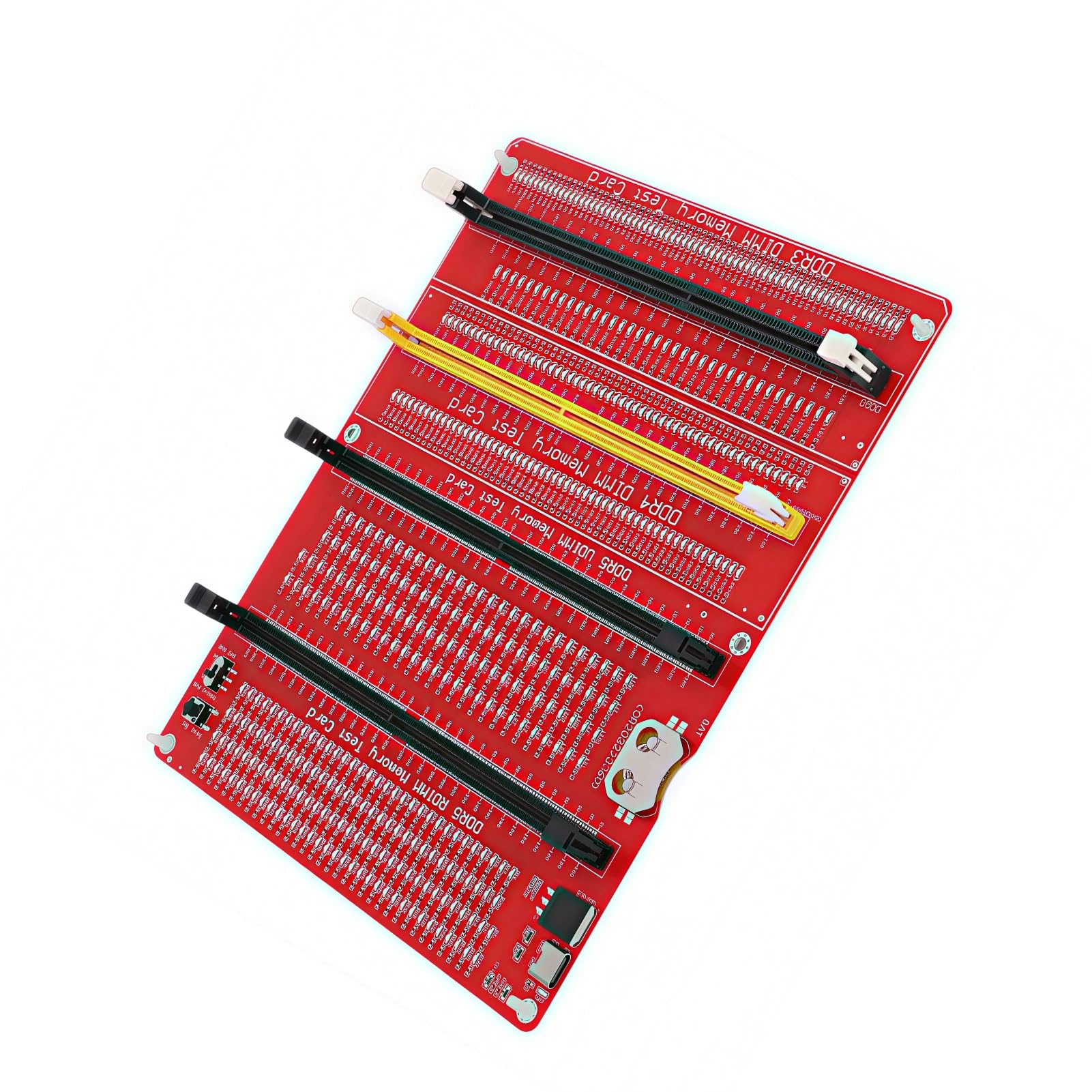 Cuifati DDR5 DDR4 RAM Memory Tester Card 4 in 1 Diagnostic Analyzer with LED Light, for Laptop Desktop and Server Computers for DDR5 DDR4 Memory Maintenance