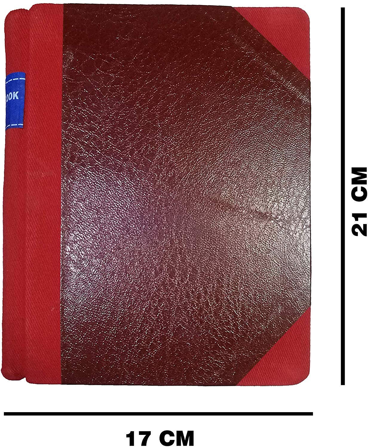 LRS Half Index Account Book Short Handy Size - Copy Size - 21x17 CM - 80 GSM Paper - Red Half Canvas PVC Binding (500 Page) 3