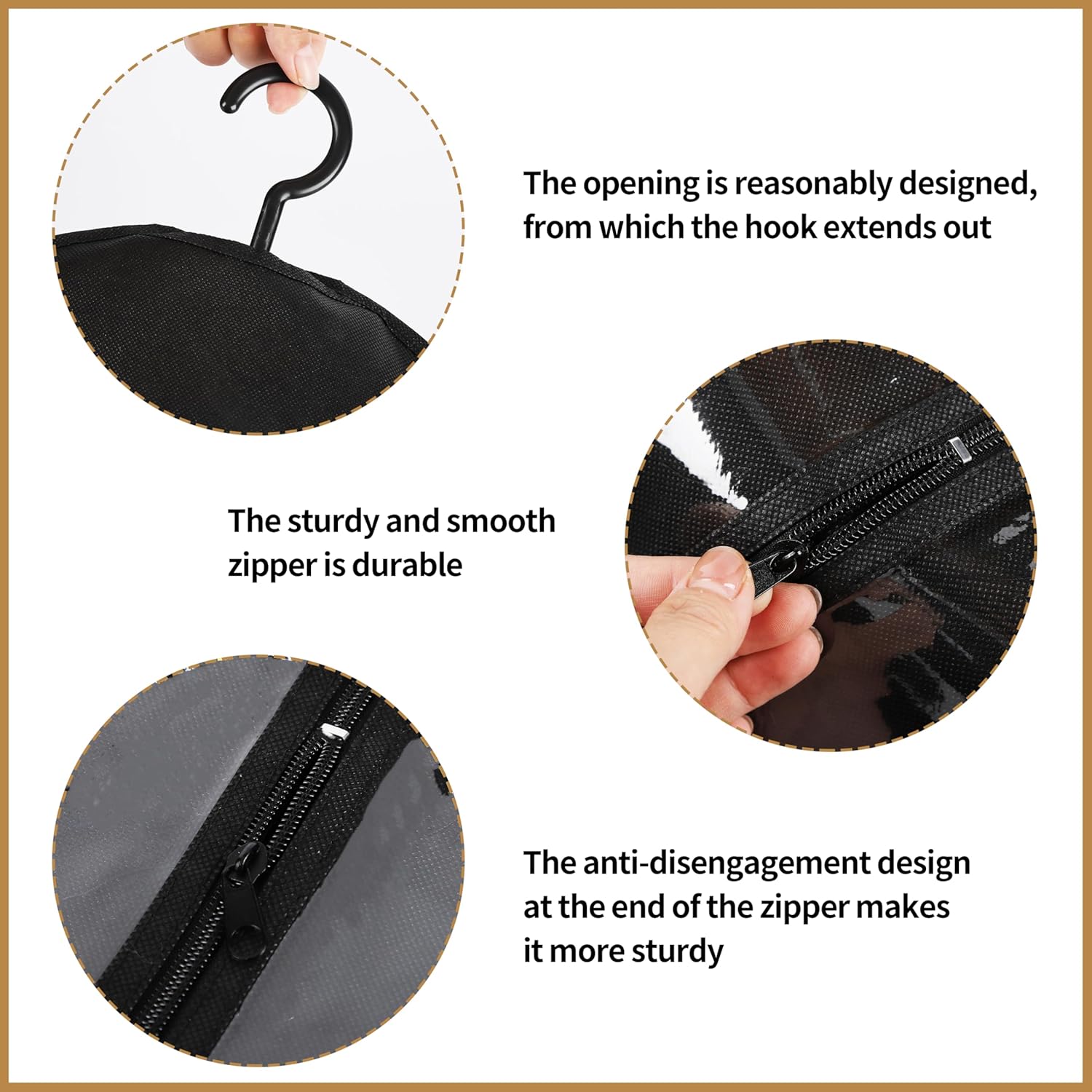 12PCS Wig Storage Bags with Hanger for Multiple Wigs& Hair Extensions Dust-Proof, Breathable, Transparent PVC Window, Foldable Travel Solution