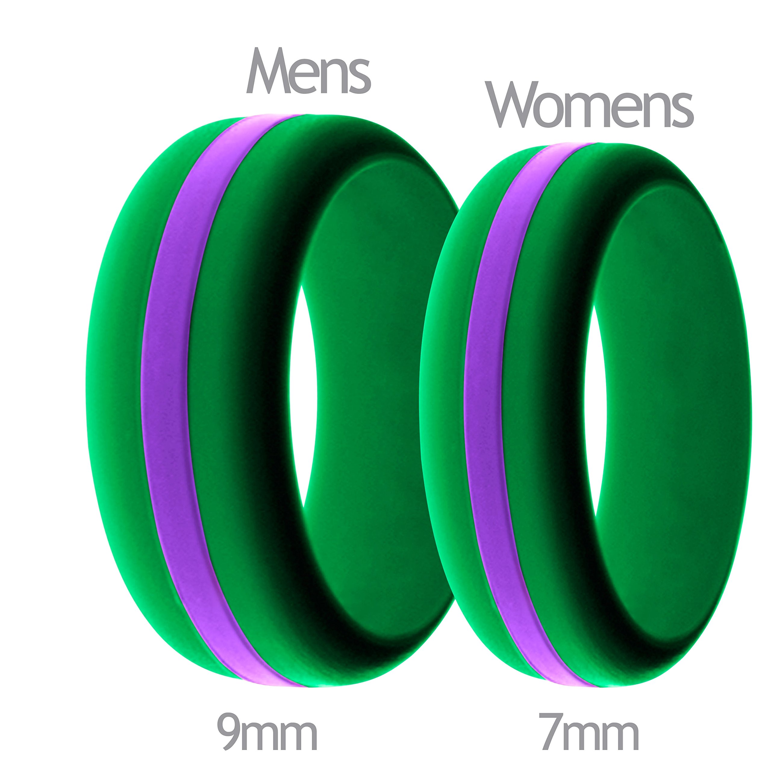 FLEX Ring - Womens Mens Green Silicone Ring - Changeable Color Bands - Many Colors - Safe, Durable, Everyday Wear Wedding Band - 1 Ring - Sizes 4-16