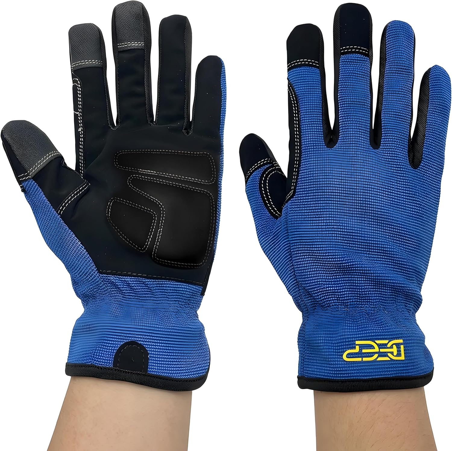 Work Gloves for Men, Durable Mechanic Gloves, Flexible Gardening & Utility Work Gloves with Touchscreen