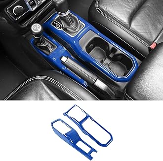 RT-TCZ Center Console Gear Shift Panel Trim Cover 4WD Four Wheel Drive Cup Holder Panel Trim Cover Decoration Interior Accessories for Jeep Wrangler JL JLU & Gladiator JT 2018-2024,Blue