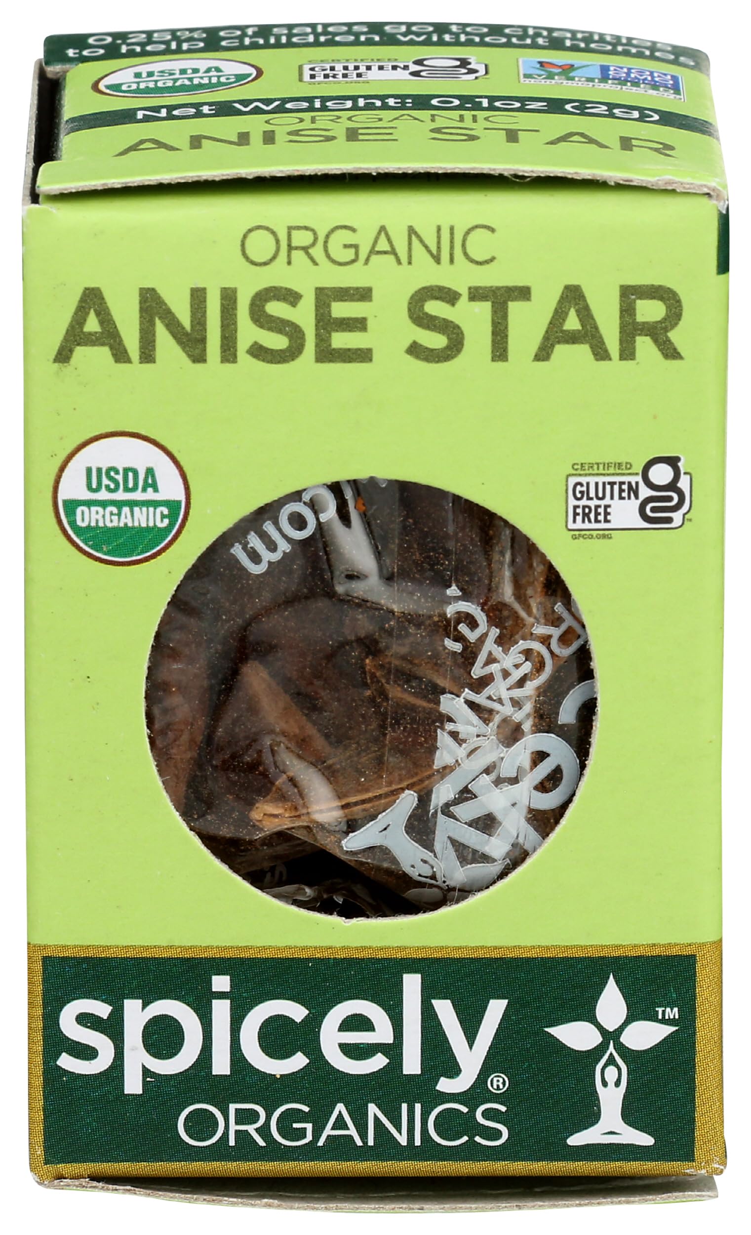 Spicely OrganicsAnise Star Whole 0.10 Ounce ecoBox Certified Gluten Free