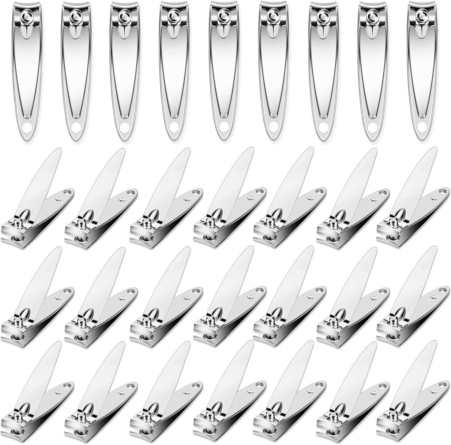 30 Pack Fingernail Clipper Toenail Clippers Pack, Stainless Steel Small Nail Clippers in Bulk, Portable Travel Finger & Toe Nail Clippers for Women Man Homeless Care Package Supplies Bulk