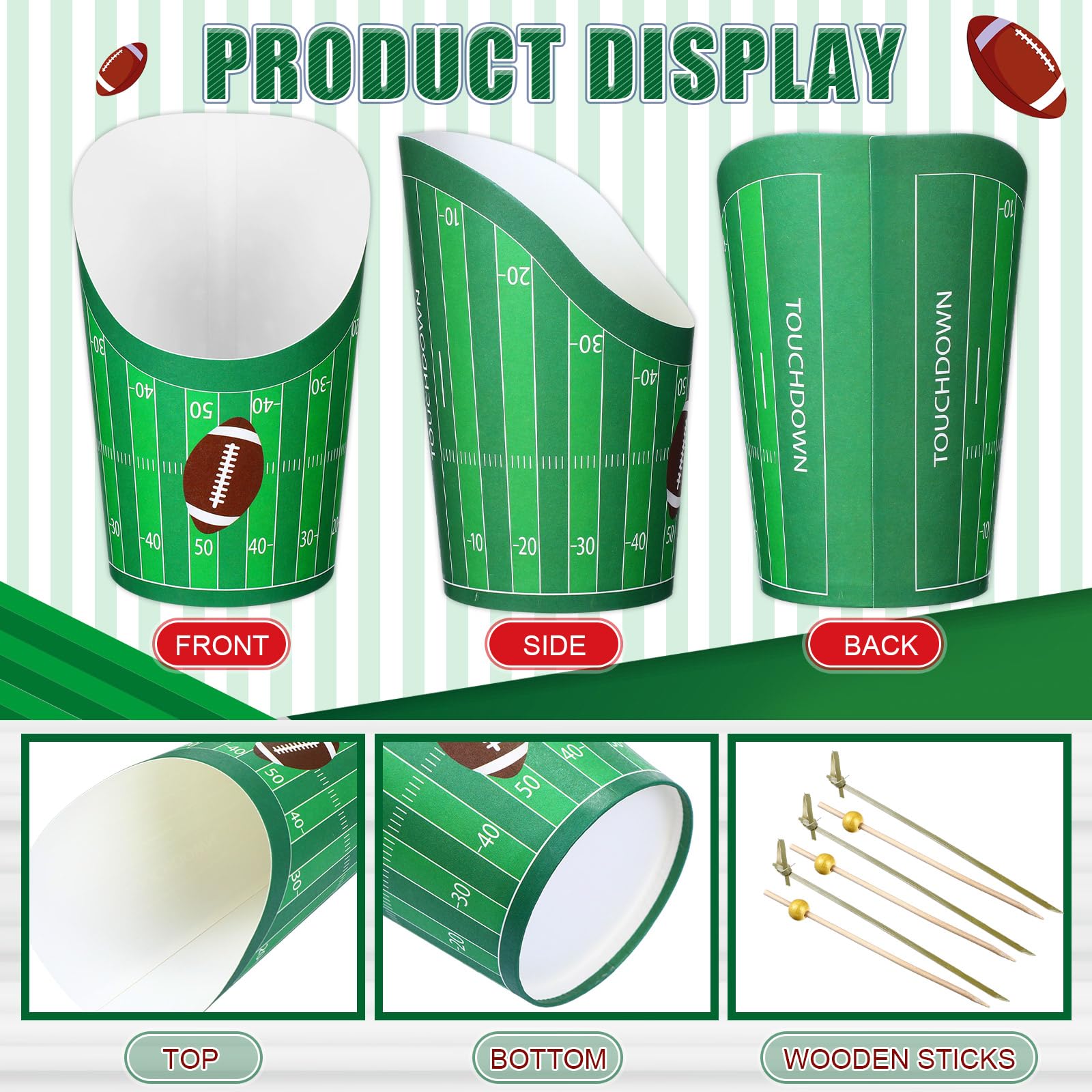 Bulk 48 Pc. Football Disposable Paper Snack Bowls | Oriental Trading