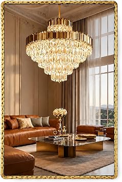 24"x36" Hammered Antique Gold Bathroom Mirror, Rounded Rectangle