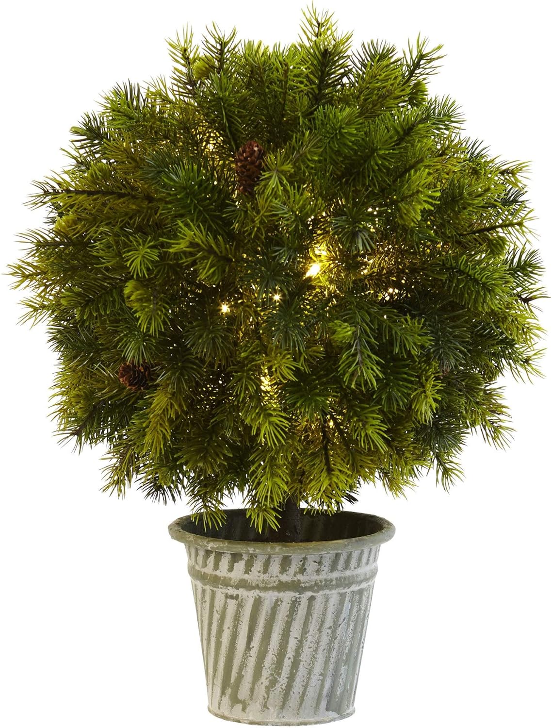 Nearly Natural 4558 18" Pine Ball in Iron Top