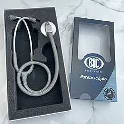 Estetoscópio Adulto Unisson Standard Cinza BIC - Ideal para Estudantes Enfermagem e Veterinária