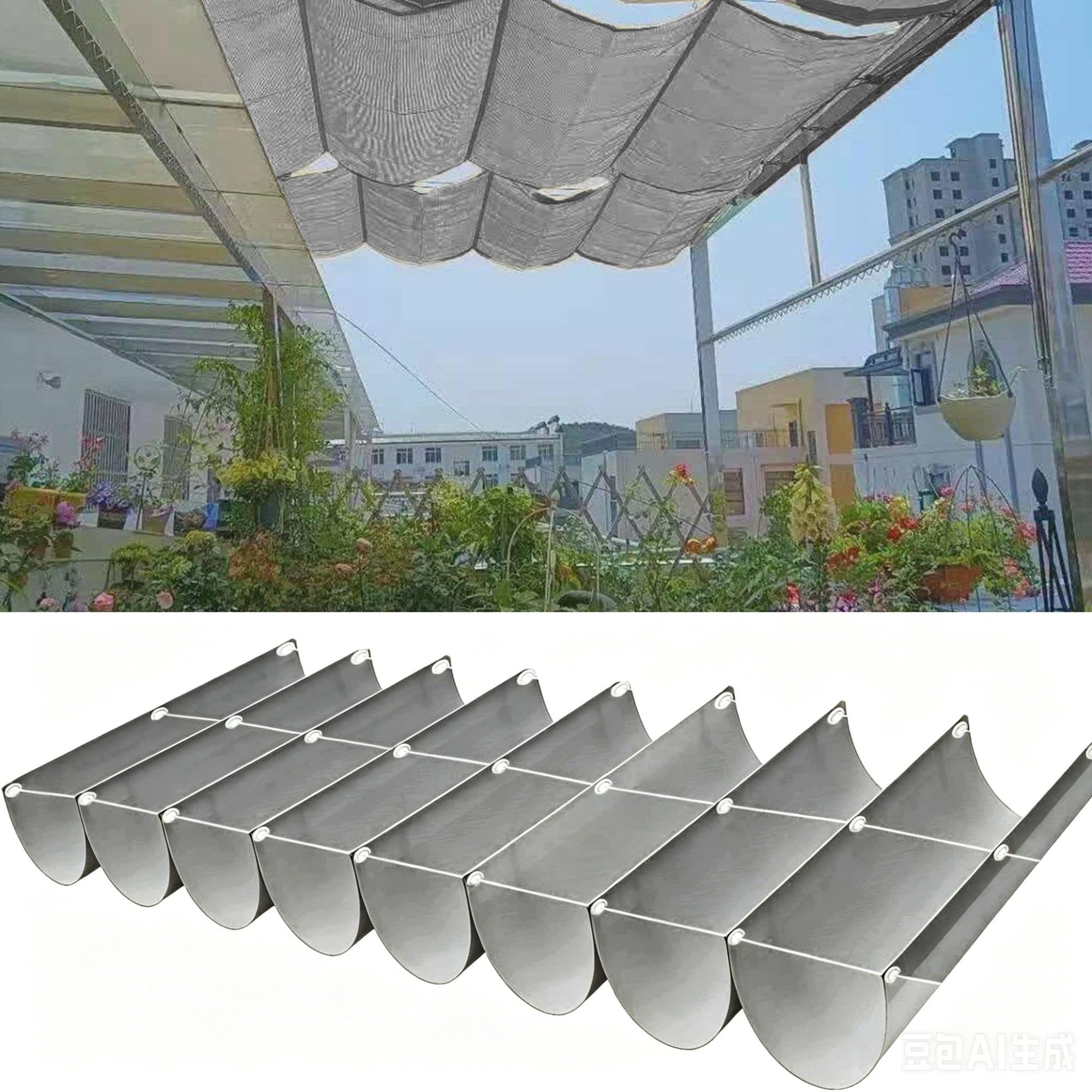 Toile d'ombrage rétractable pour terrasse 160x410 cm bâche gris foncé réglable