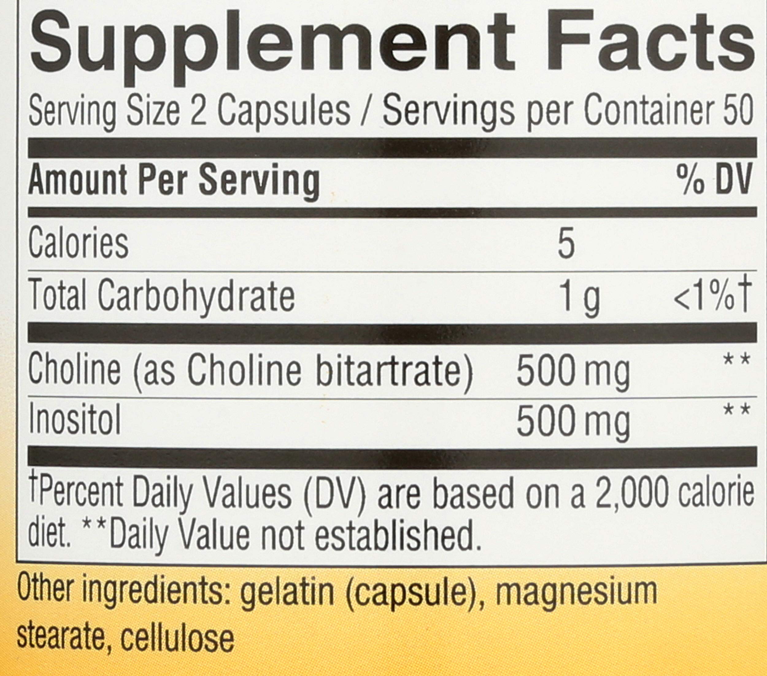 Natures Way, Choline Inosit 500mg, 100 Capsules — Amazon image 3