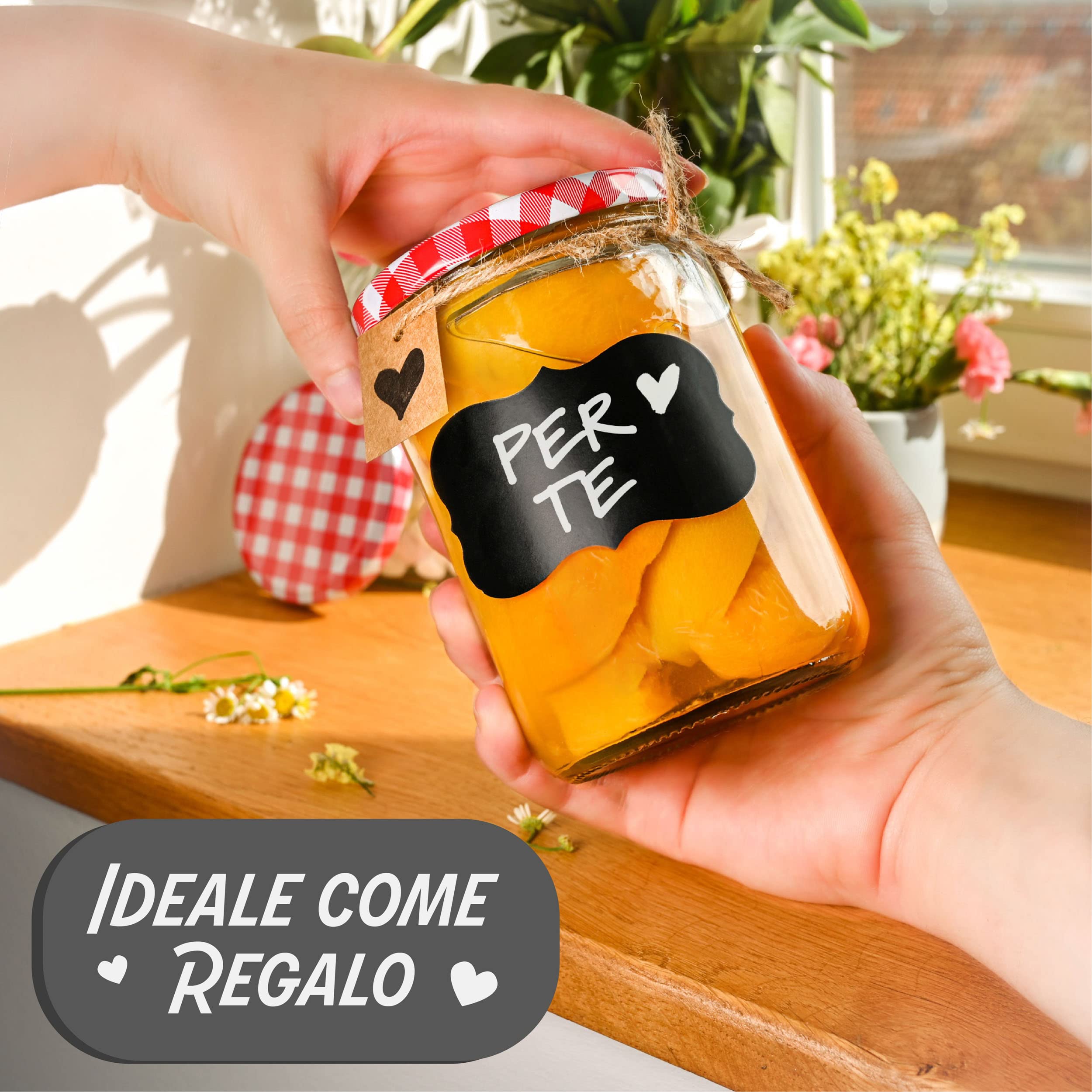 Praknu 12 Barattoli di Vetro per Conserve 500 ml - Con Etichette e Pennarello - Ermetici - Lavabili in Lavastoviglie - Ideali da Regalare