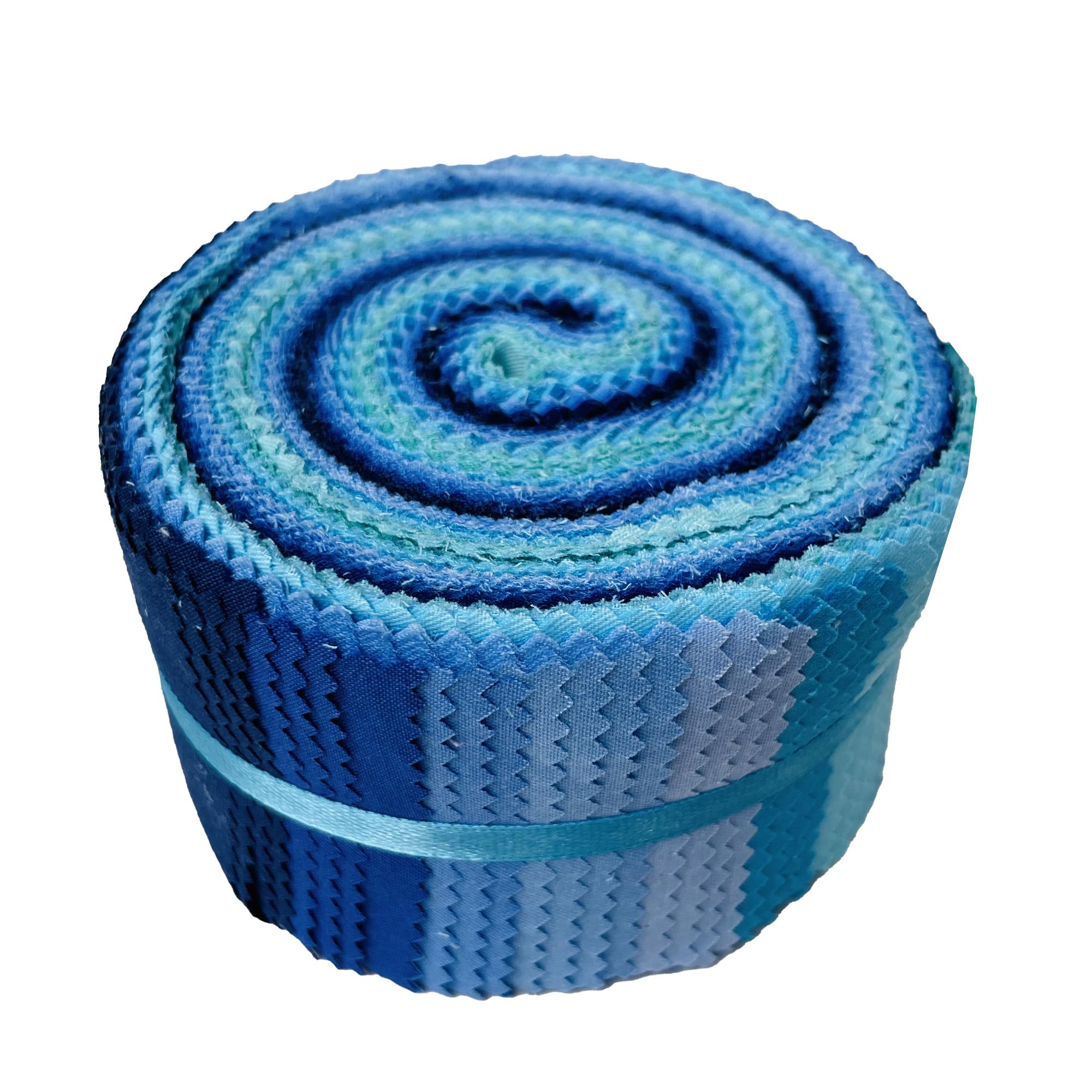 Jelly Roll Fabric 100% Cotton Quilting Fabric, 40 Pre-Cut Strips (2.5 x 44 Inch) for Quilting and Sewing - 10 Assorted Solid Colors -Solid Blue Colour โ image 1