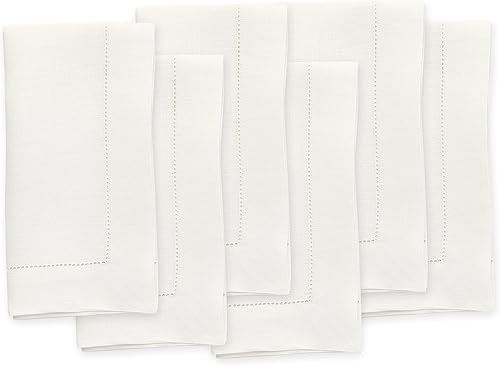 Miniatura 23 de Solino Home - Camino de mesa de lino con punto vainica, manteles individuales y servilletas 01: Blanco,02: Marfil,03: Natural claro,04: Natural,05: