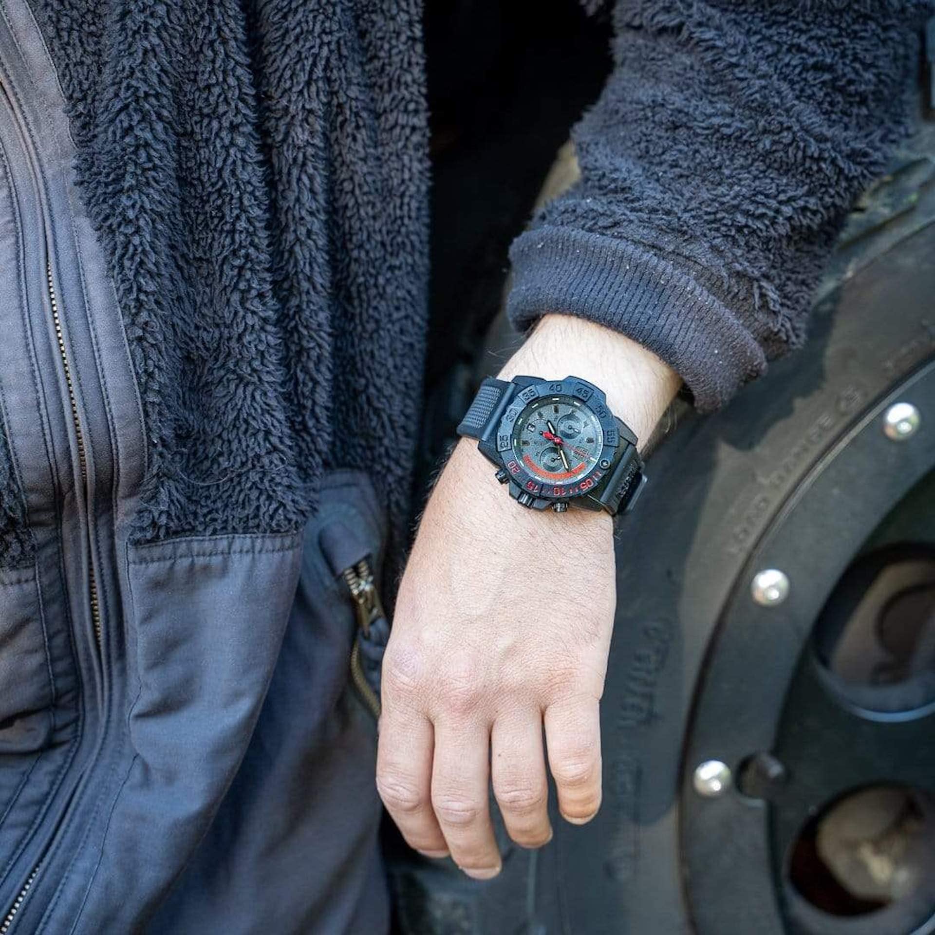 Luminox - Navy SEAL XS.3581.EY - Herrenuhr 45mm - Taucheruhr in Schwarz mit Datumsanzeige Chronograph - 200m Wasserdicht - Herren Uhr - Hergestellt in der Schweiz