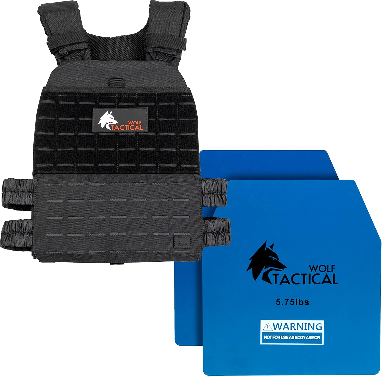 WOLF TACTICAL Weighted Vest and Weight Vest Plates (Black