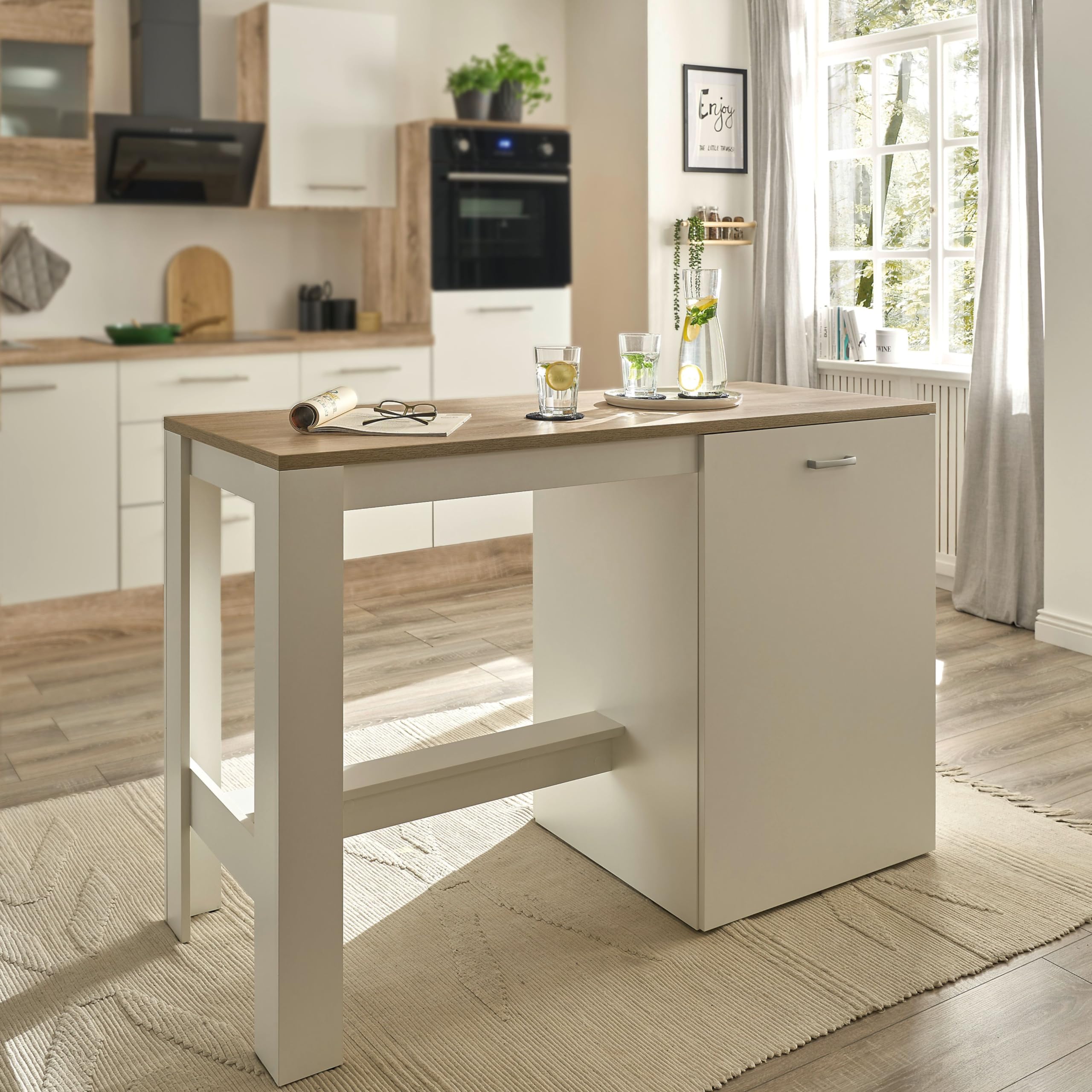 Stella Trading EDDY Armoire suspendue de cuisine moderne en blanc