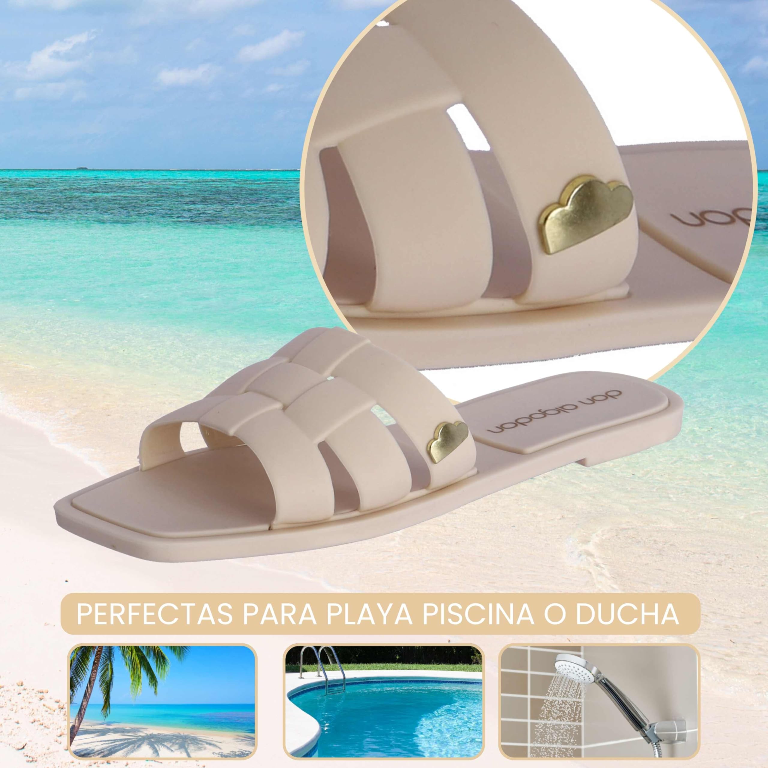 DON ALGODON Kobiety Chanclas Mujer – Chanclas Para Playa Y Piscina - Sandalias Flip Flop De Goma Con Suela Antideslizante Y LigeraJaponki damskie - klapki plażowe i basenowe - sandały z klapką