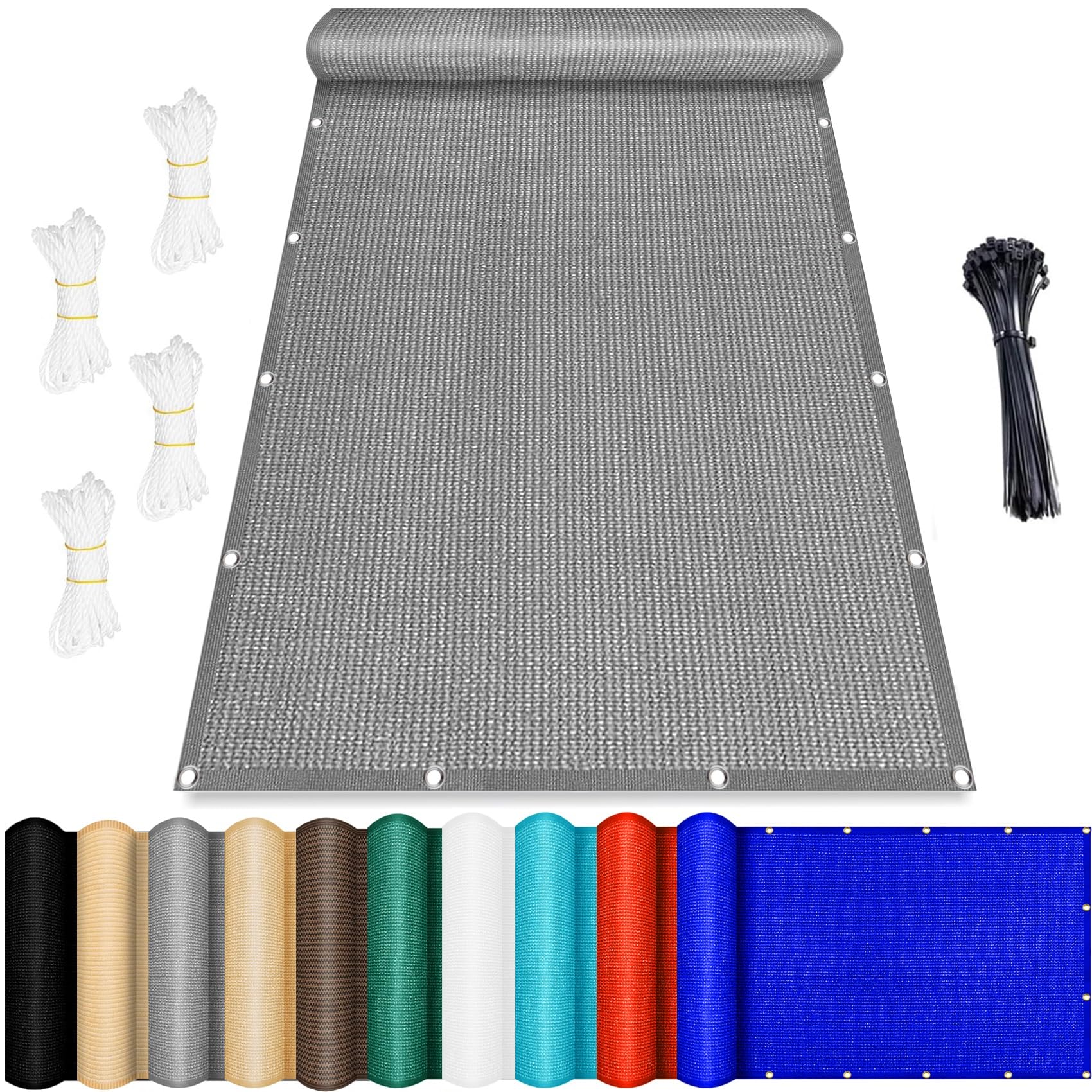Voile ombrage rectangulaire contre la chaleur intense et les UV sur balcon et terrasse