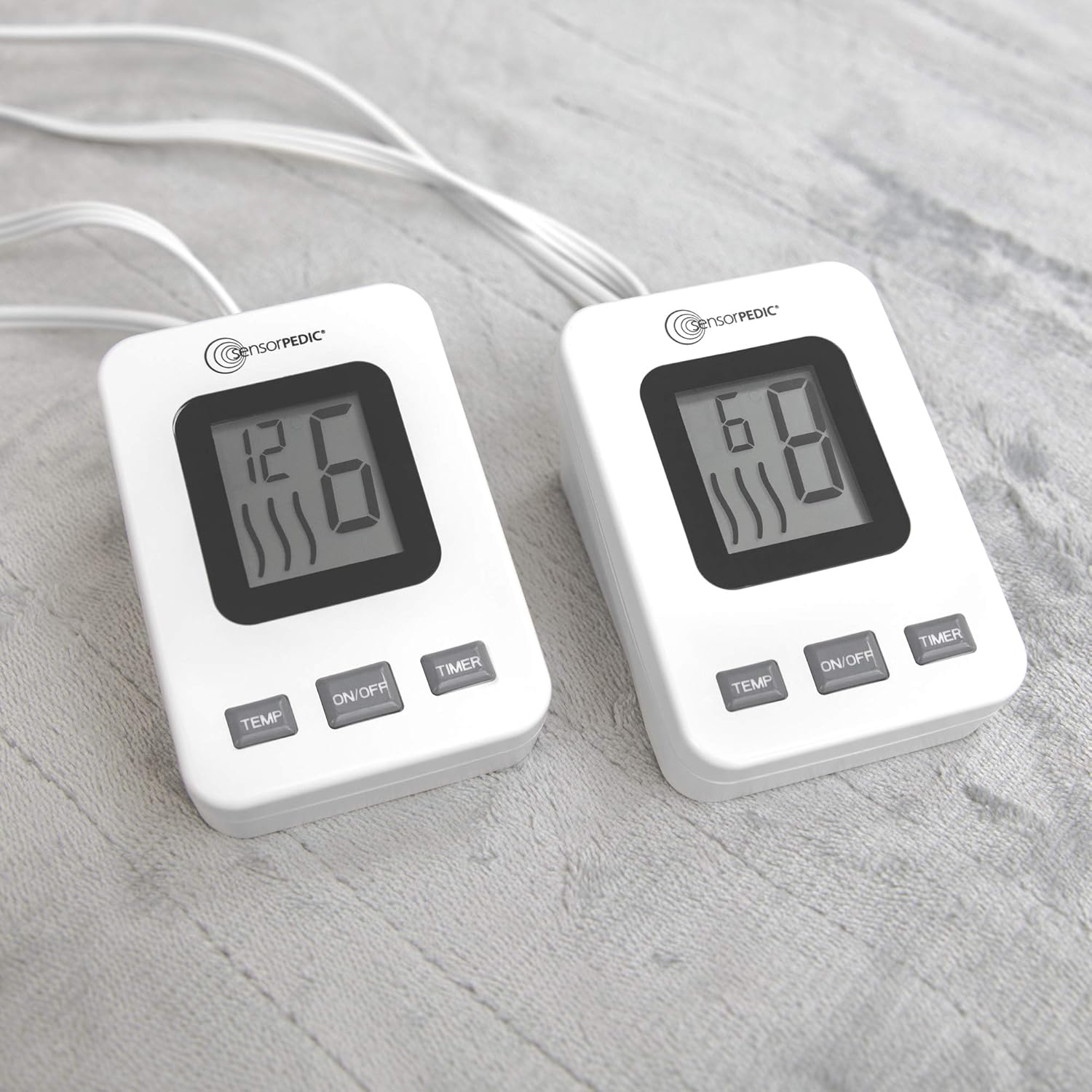 SensorPEDIC Electric Blanket with SensorSafe Auto Shutoff Technology, King, Soft Grey