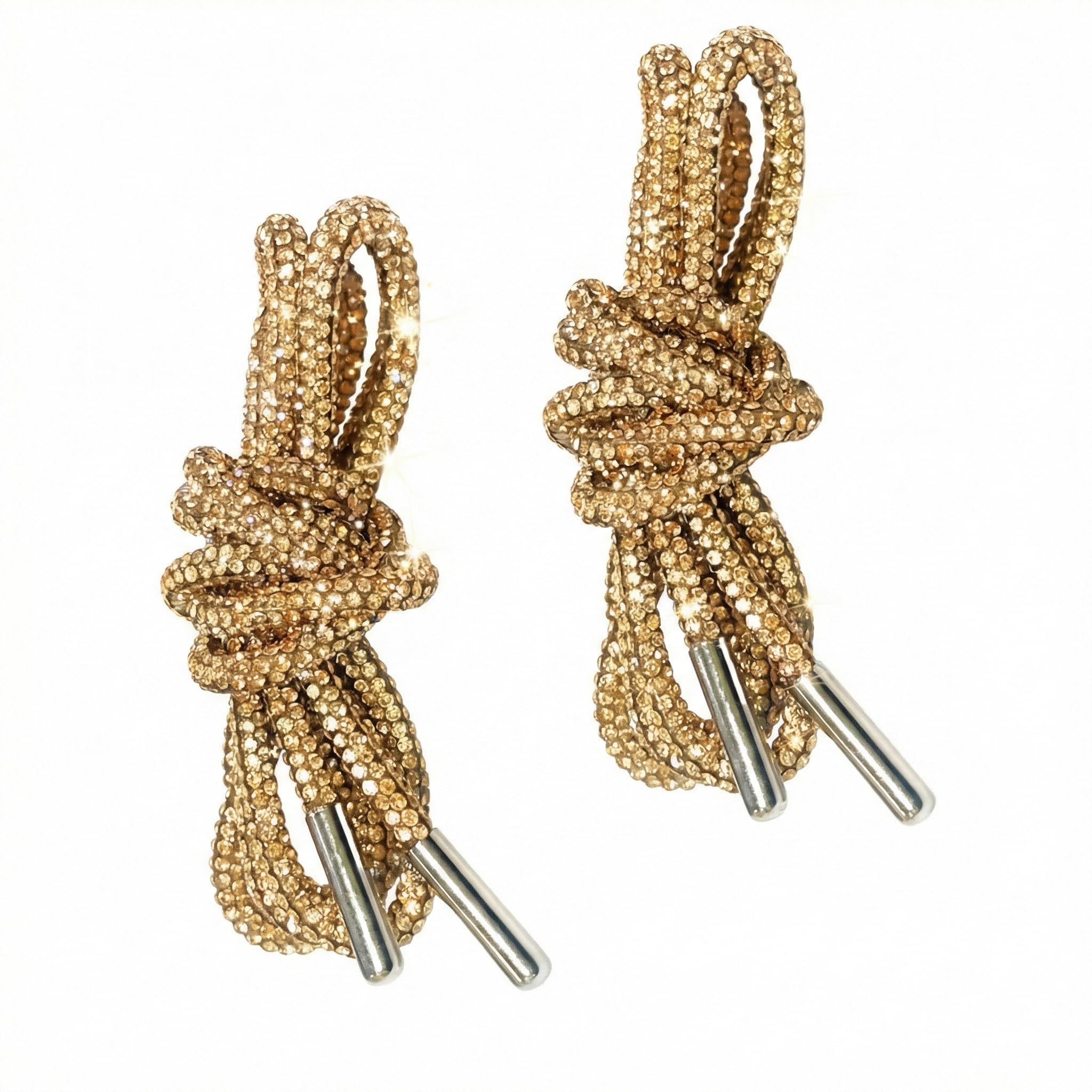 1Pair Rhinestone Shoe Laces Glitter Sparkle Shoelaces for Sneakers Gold Round Sparkly Boot Strings Bling Rope Laces for Tall Boots and Fashion Shoes