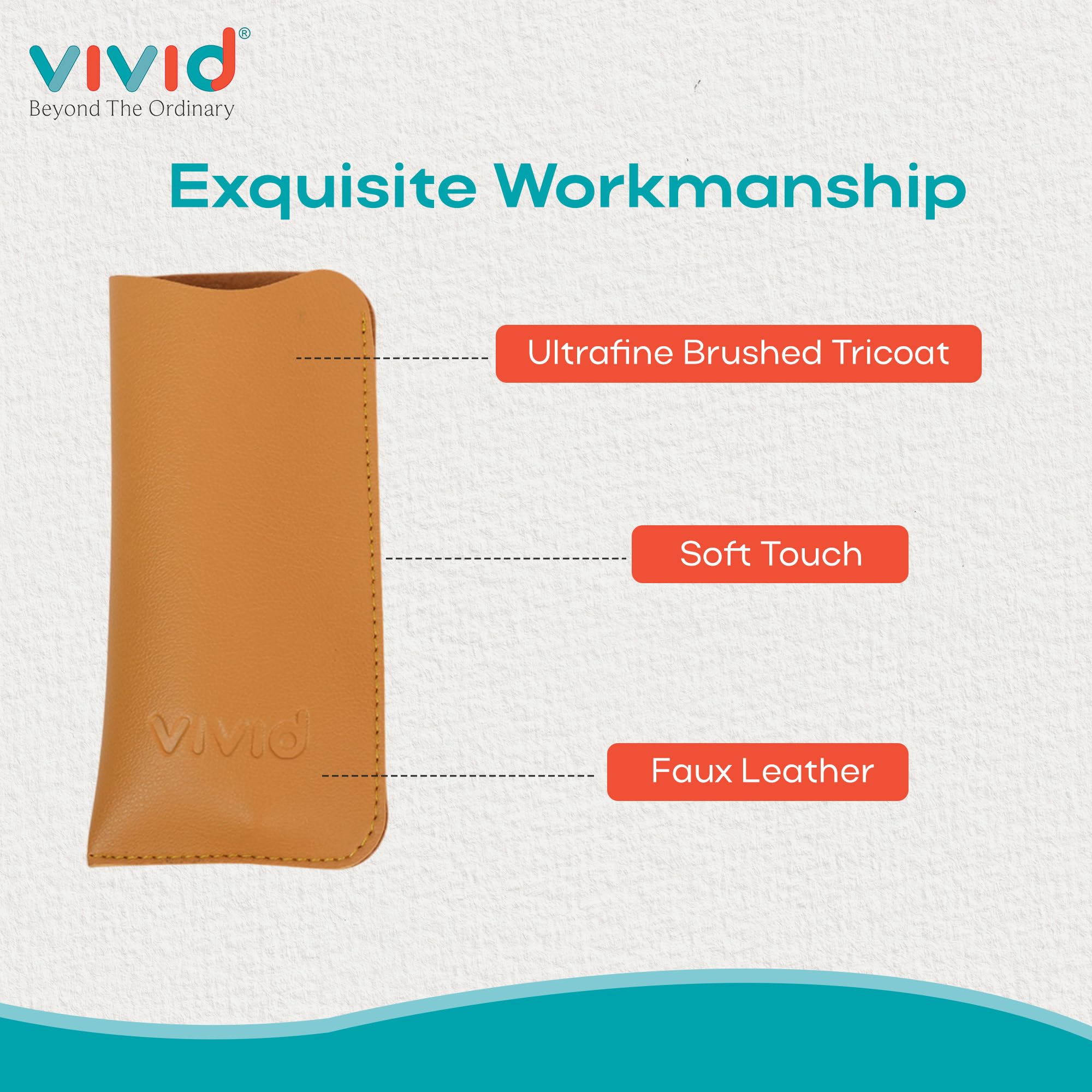 VIVID Vision Unisex Adult Lightweight Eyewear Specs Case Cover | Protect Eye Glasses | Chashma Dibbi | Spectacle Box | Open Flap | Artificial Leather | D-14 | Mustard 2