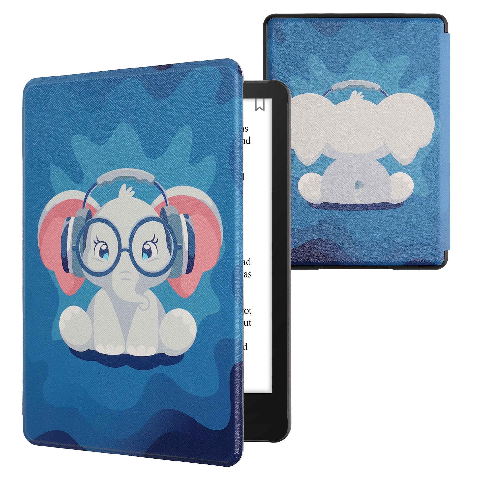 kwmobile Cover for Amazon Kindle Paperwhite (2024)/Colorsoft Case - eReader Cover with auto sleep funktion - Cosmic Nature with Blue/Grey/Black — view 31