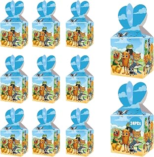 24pcs Italian Brainrot Treat Boxes, 7.3"x3.3"x3.9" Gift Boxes, Happy Birthday Tralalero Tralala Party Supplies, Brainrot Birthday Decorations for Kids