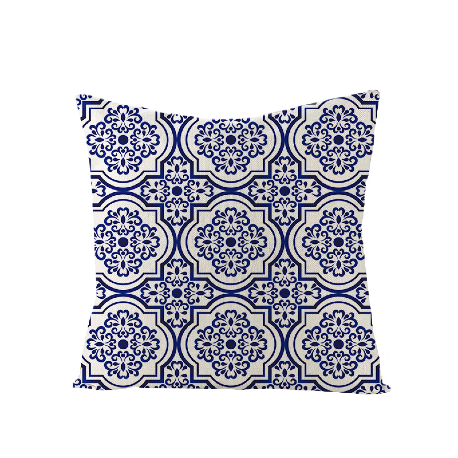 Sofa Fundas Cojines 60x60 Pack de 4 Cuadrado,Funda de Almohada Lino con Cremallera Invisible,Funda de Cojín Decoración para Hogar Sala Cama Jardín Silla Coche-geometría