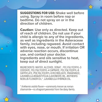 Zarbee's Kids Gentle Bedtime Sleep Spray, Chamomile & Lavender, 2 fl oz