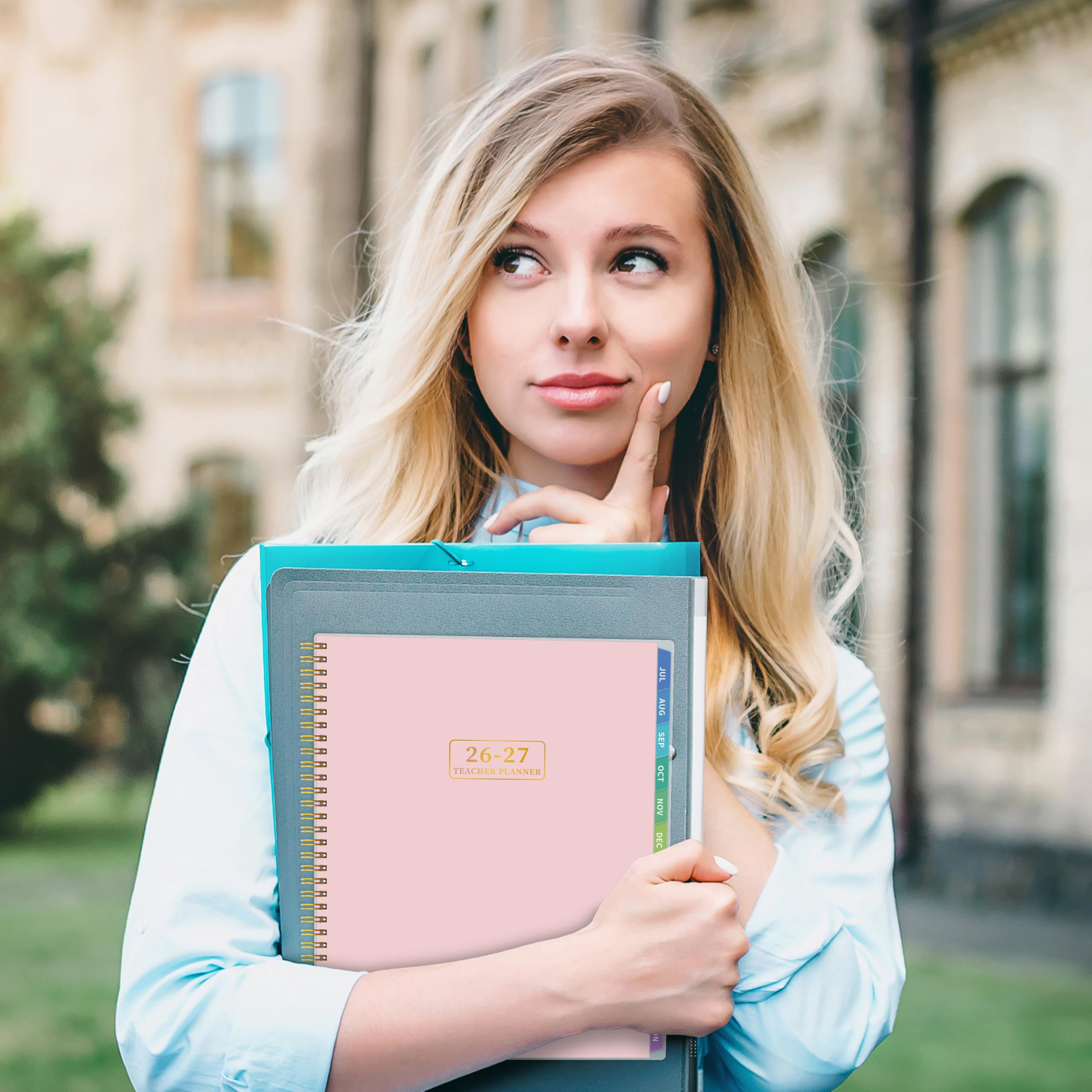 Lehrerplaner 2026–2027, Lehrerplaner für das akademische Jahr, Juli 2026–Juni 2027, Unterrichtsplaner 2026–2027, Homeschool Planbuch, 21,6 x 27,9 cm mit Registerkarten & Tasche, flexibler Einband