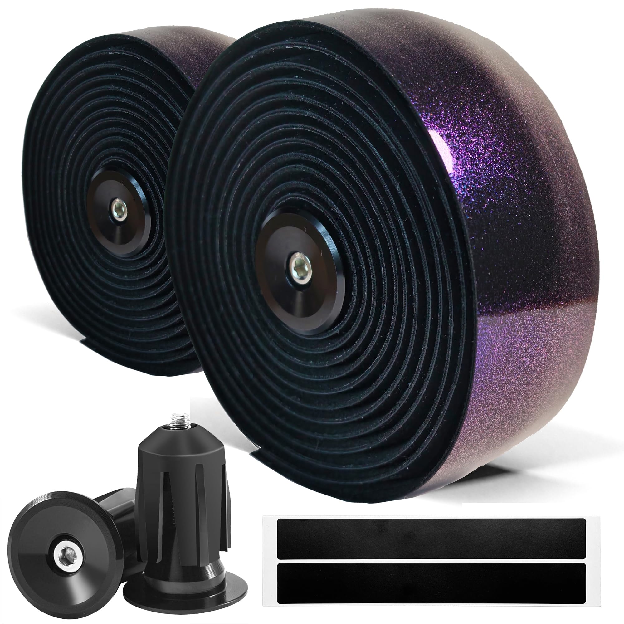 Photo 1 of CLUTUTJL Road Bike Handlebar Tapes, Mirage Purple Bicycle Bar Tape with High Stain Resistance Silicone Surface, Shock Absorbing EVA Bike Grip Tapes for Handlebar (Set of 2, Purple)