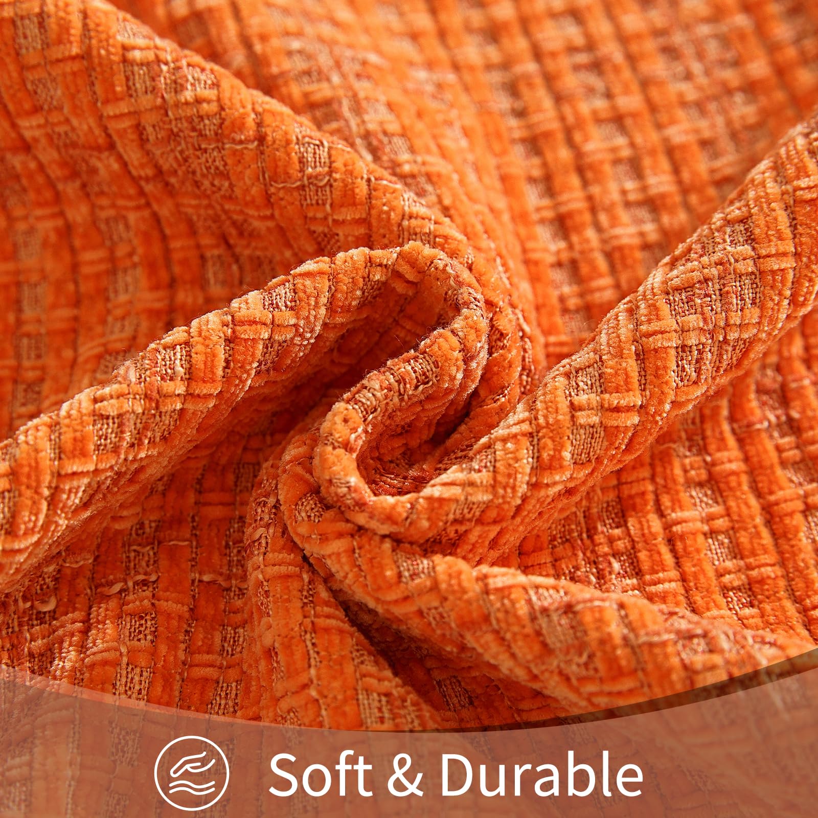 YSTELLAA Juego De 2 Funda Cojin 50x50, Suave Y Duradera Fundas Cojines con Cremallera, Fundas De Cojines para Decoración del Hogar Sofá Dormitorio, Naranja — view 3