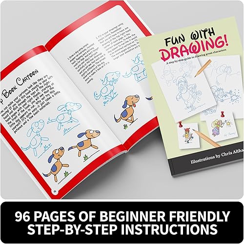 Miniatura 6 de Diversión con: Dibujo: aprende a dibujar más de 20 personajes, kit de actividades artísticas creativas, 2 lápices de bocetos, bloc de bocetos de