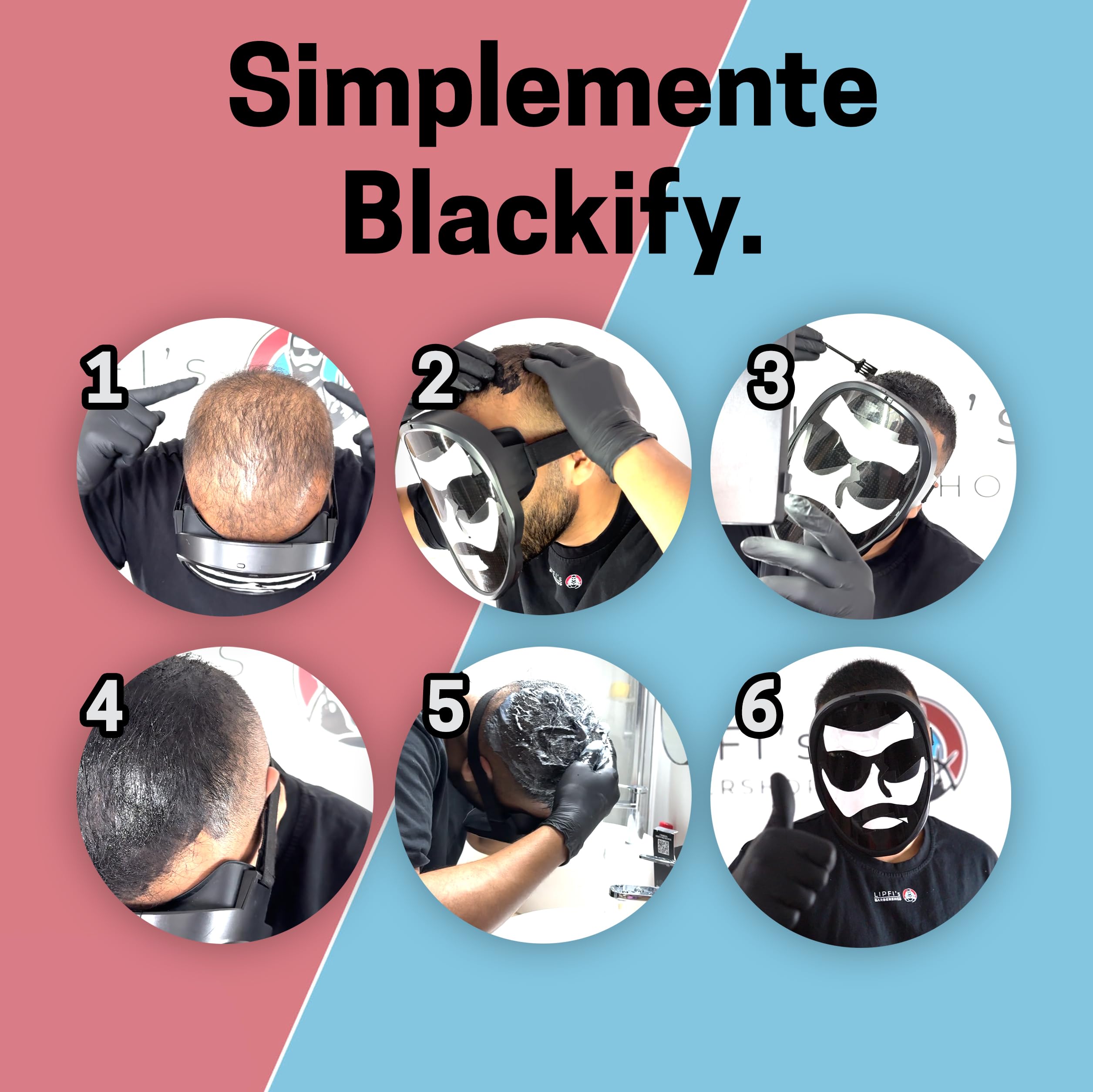 BLACKIFY - Corrector de cabello vegetal para cabello fino y zonas calvas, crema natural de larga duración con pigmentos vegetales, relleno vegano para hombres y mujeres (50 ml)