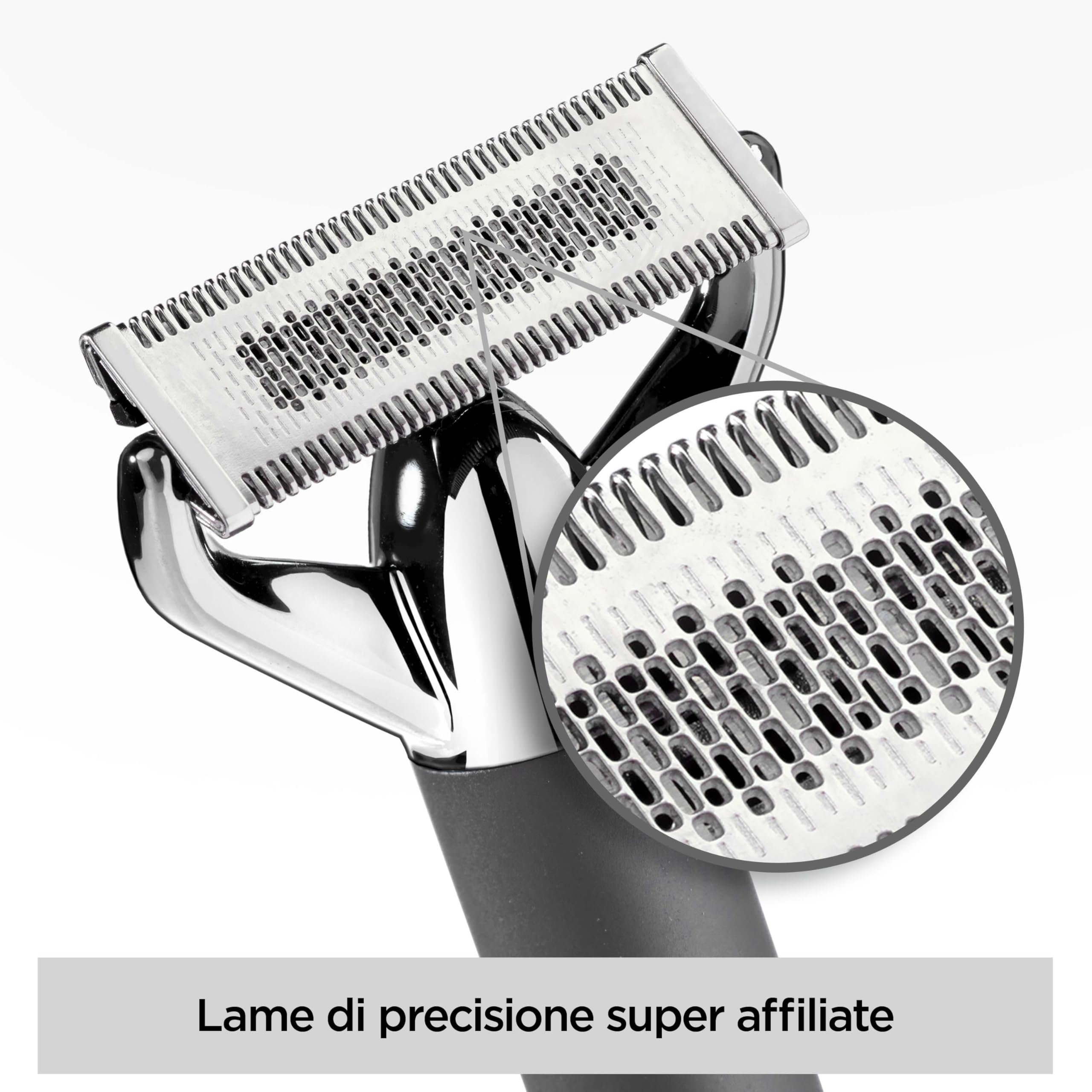 BaByliss X-Blade, Rasoio regolabarba, lame di precisione ultra-affilate, testina flessibile a 50°, 4 guide 1-5 mm, Batteria agli ioni di litio, 100& Waterproof, OT996E