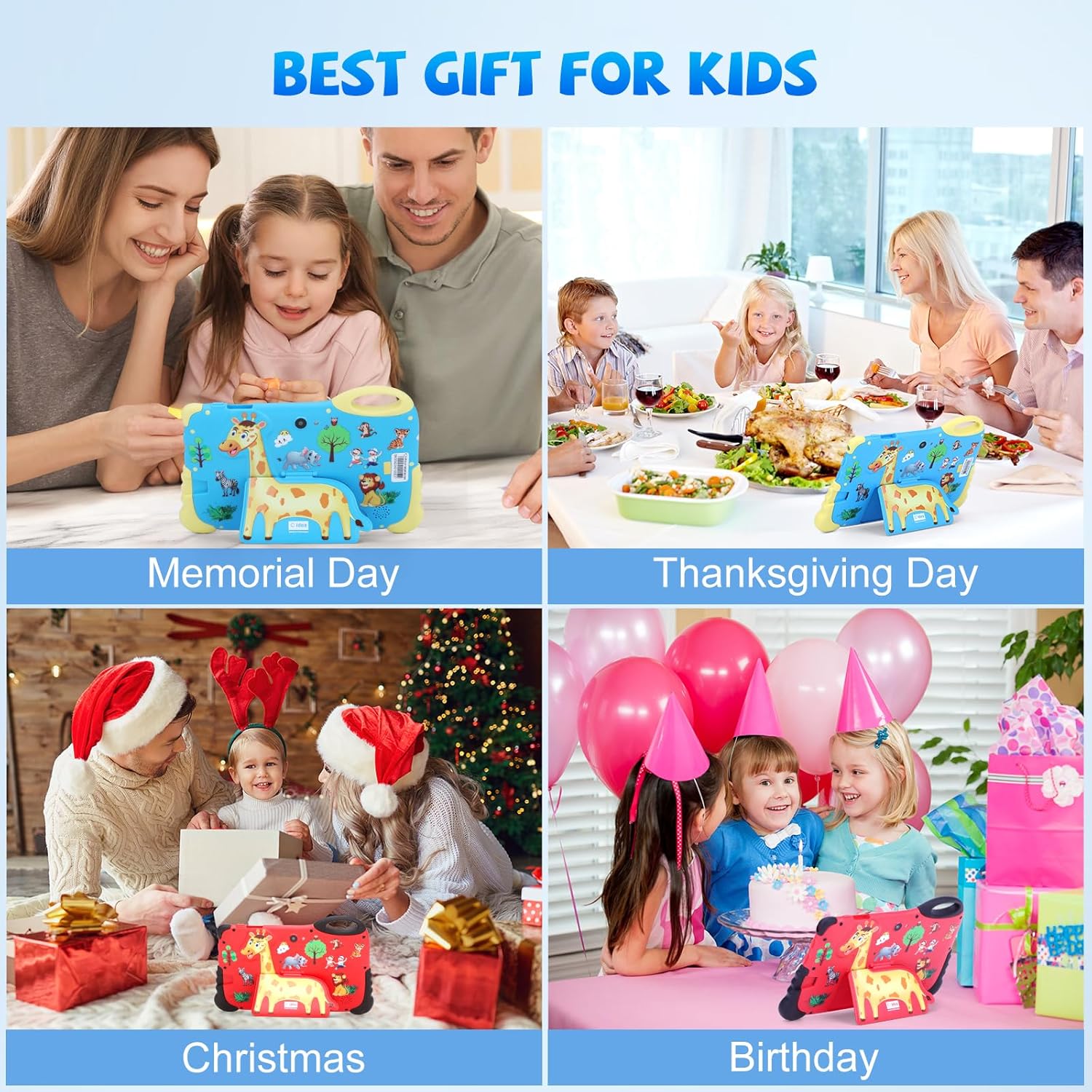 C idea Android 13 Kids Tablet, 7-inch Tablet for Toddler, 4GB RAM+32GB ROM, 1024x600 HD Screen, Parental Controls, Pre-Installed iWawa, Portable Tablets with Silicone Protective case (Red)