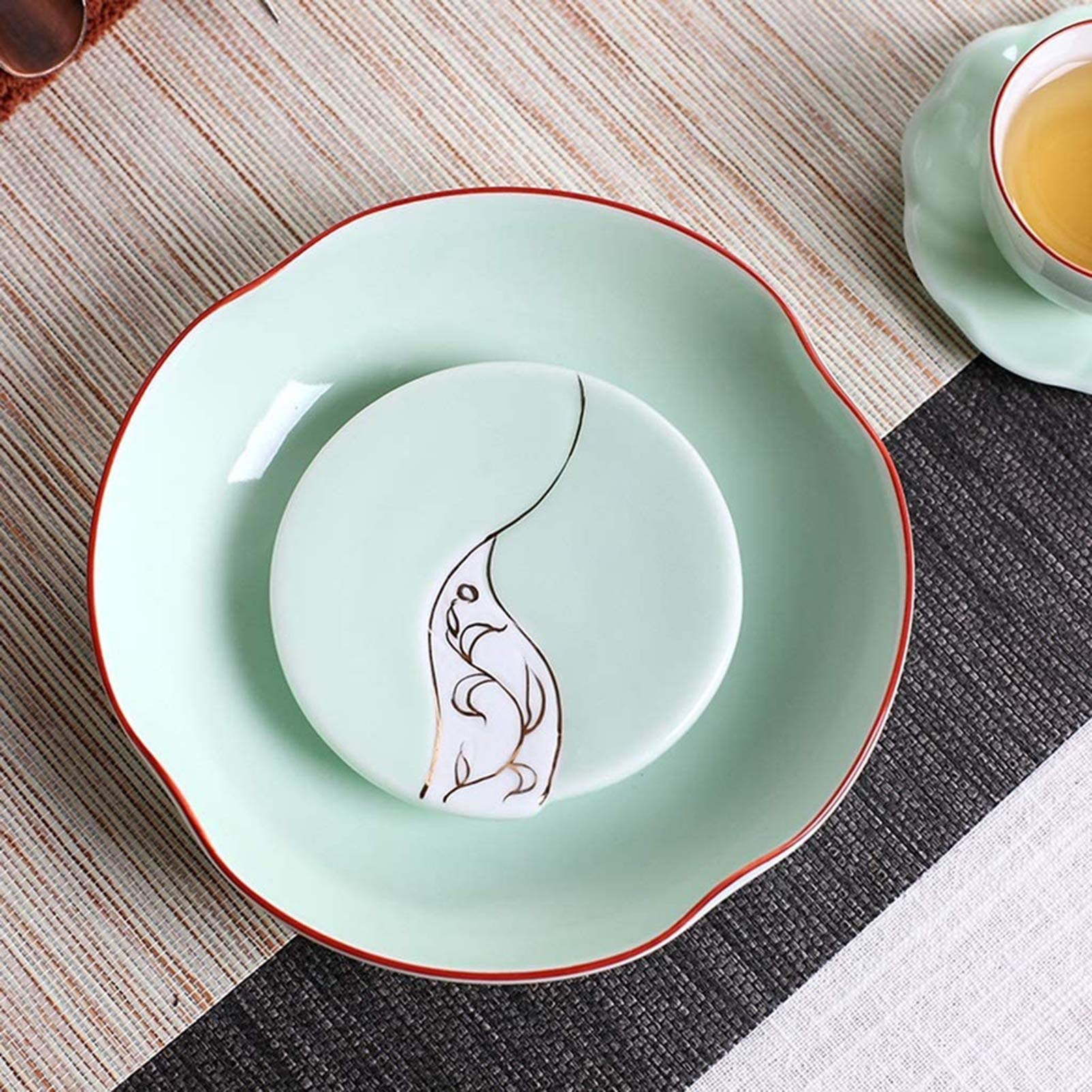 NZPOST Schüssel-Set mit Keramikdeckel, handbemaltes blaues und weißes Porzellan, Büro-Teetasse und Teekanne, Elegantes Wohnzimmer-Set mit Kung-Fu-Tee-Set