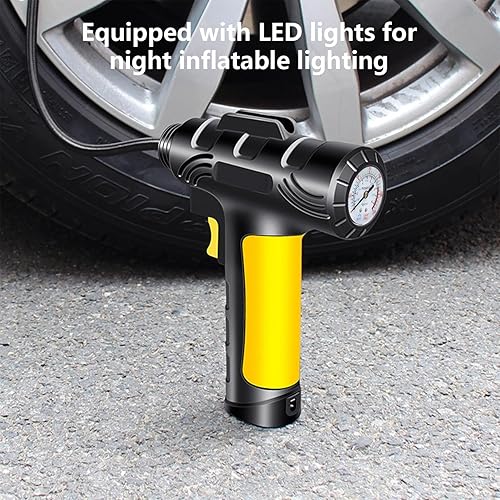 Miniatura 2 de Inflador automático de neumáticos de 12 V, compresor A-ir - Bomba de neumáticos portátil con medidor de presión digital, bomba de inflado recargable