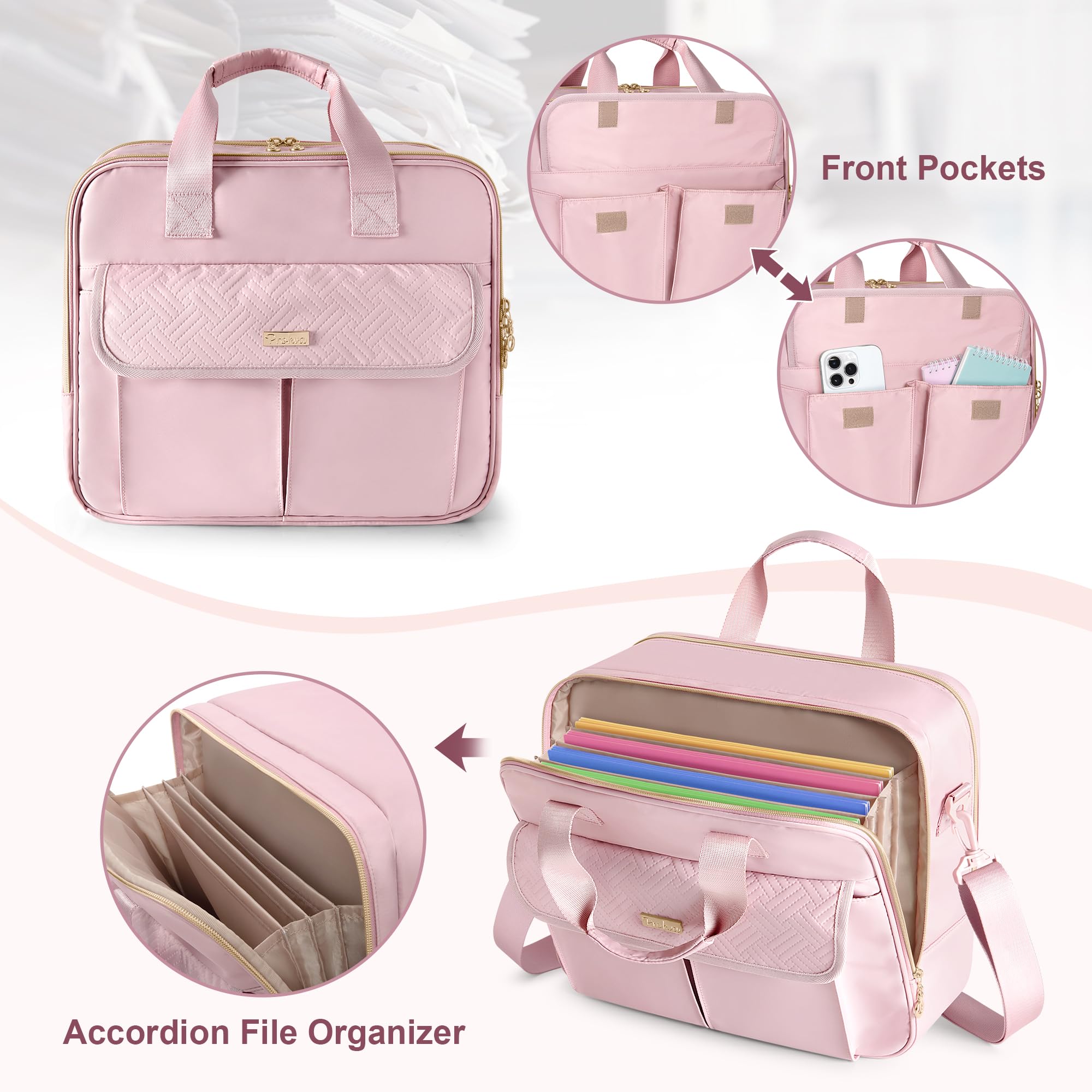 Borsa per Insegnanti con Organizer a Fisarmonica, Valigetta per Laptop da Donna, Ideale per Insegnanti, Tutor, Infermiere, Donne d'affari e Professionisti