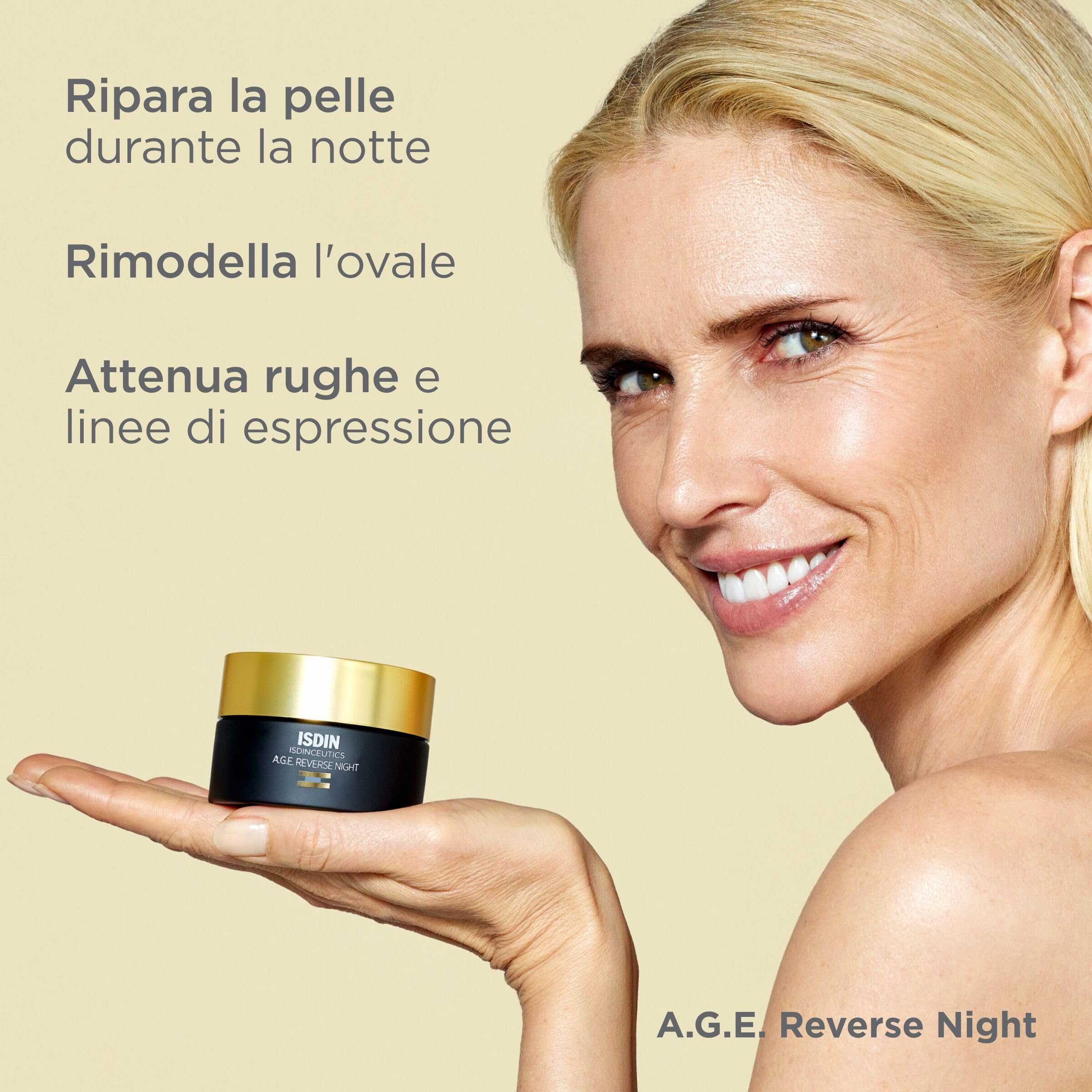 ISDIN Isdinceutics A.G.E. Reverse Night (50 g) | Crema Notte Riparatrice con Melatonina e Carnosina | Tripla Azione Antietà per una Pelle Sana e Luminosa