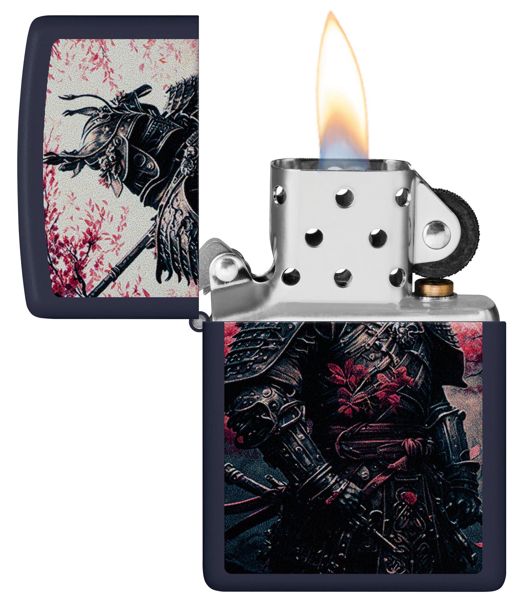 Zippo Sturmfeuerzeug Samurai Warrior Navy Matte Nachfüllbar Windfest Made in USA