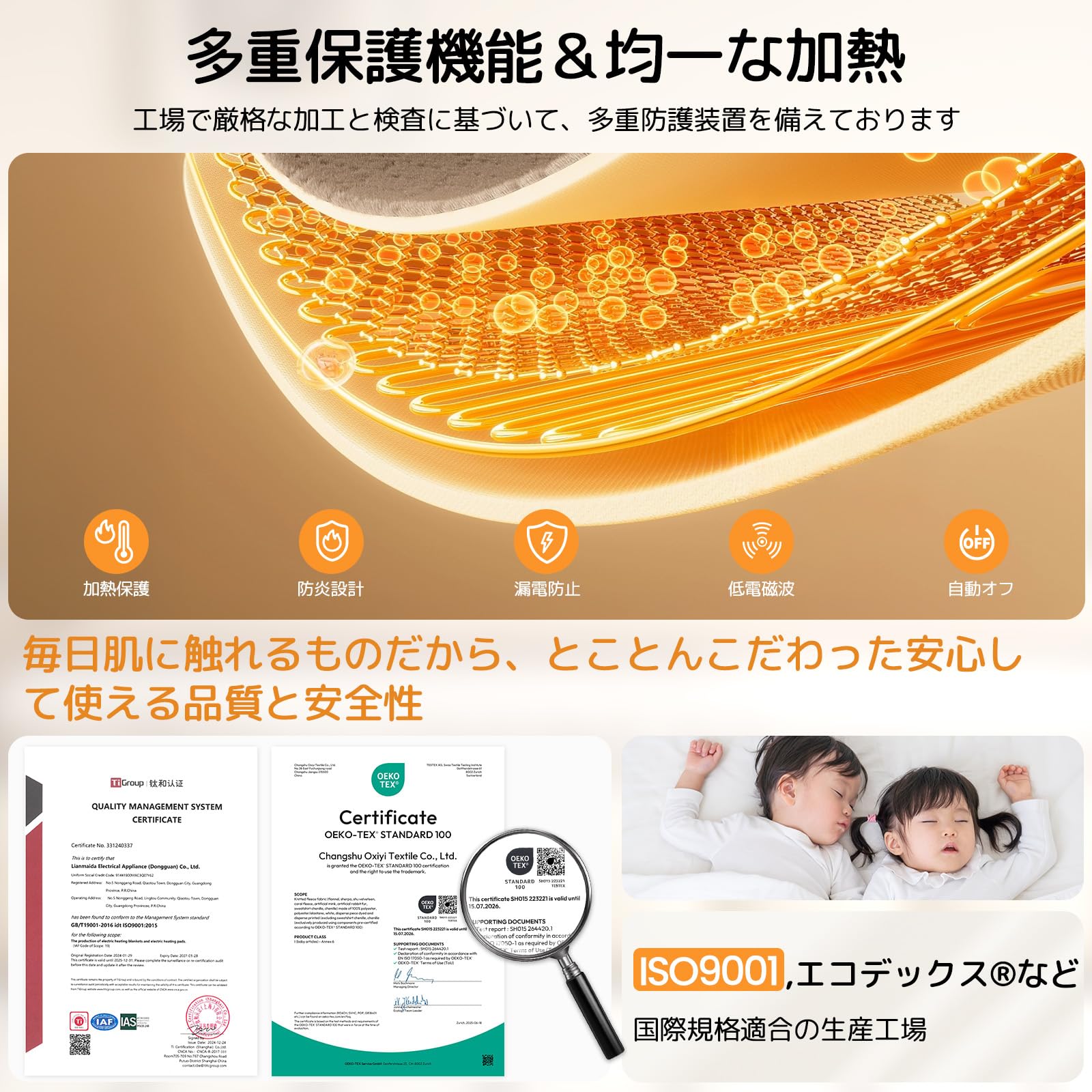 Amazon.co.jp : Keestone 電気毛布 掛け敷き兼用 190x130cm 大判 節電
