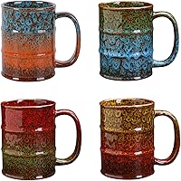 LGQ 20oz Ceramic Coffee Mug - Large Kiln-Changed Glaze Novelty Cup, Dishwasher Microwave Safe, Oversized Handle for Home Office