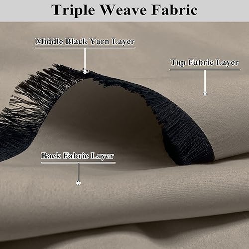 Miniatura 6 de Cortinas opacas plisadas para barra transversal y pista de 156 pulgadas, cortinas extralargas para ventanas altas, cortinas de privacidad con