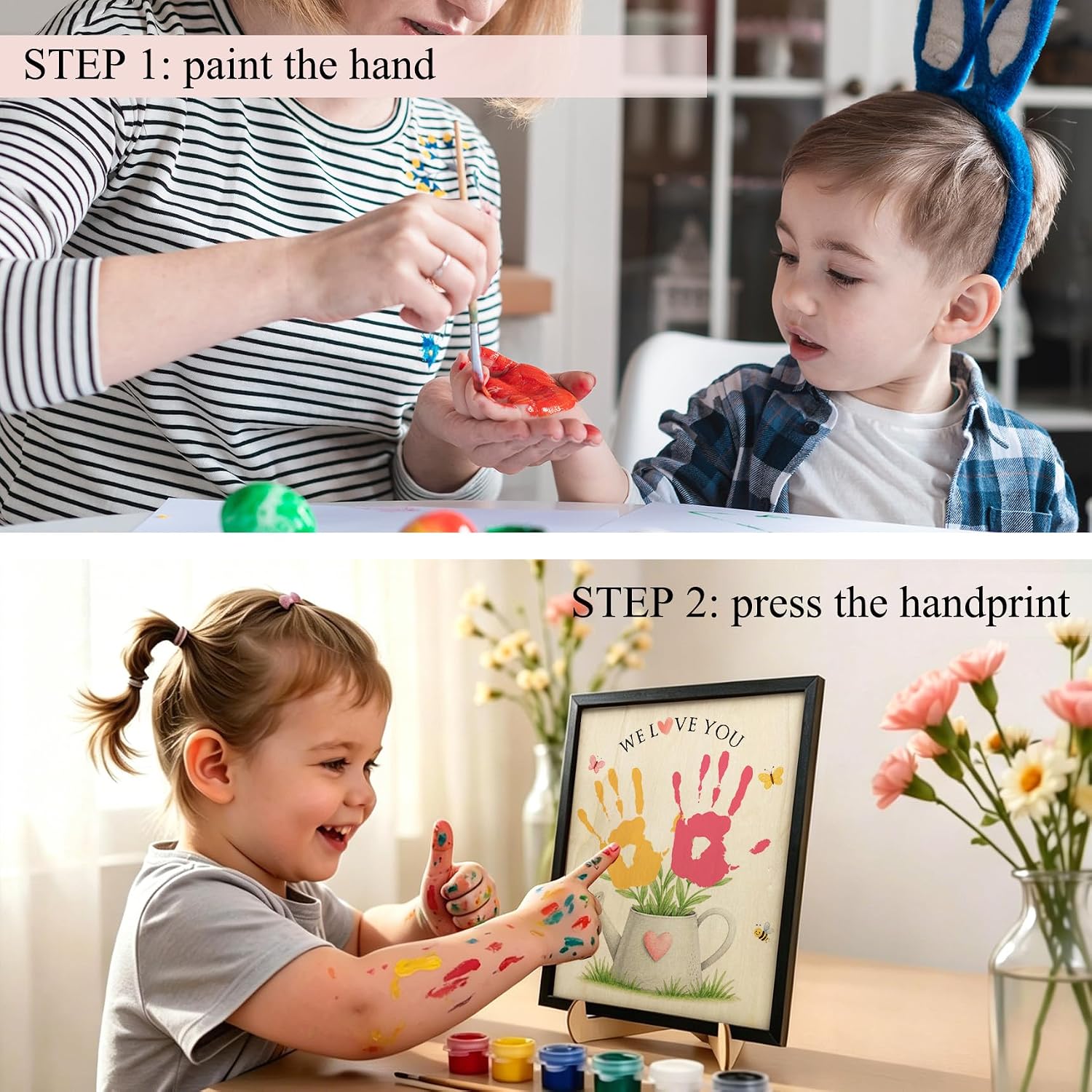 FONDCANYON We Love You Family Decorative Handprint Kit 8x10in image 3