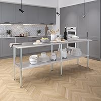 Vista 25 de Mesa de trabajo de acero inoxidable, mesa de metal